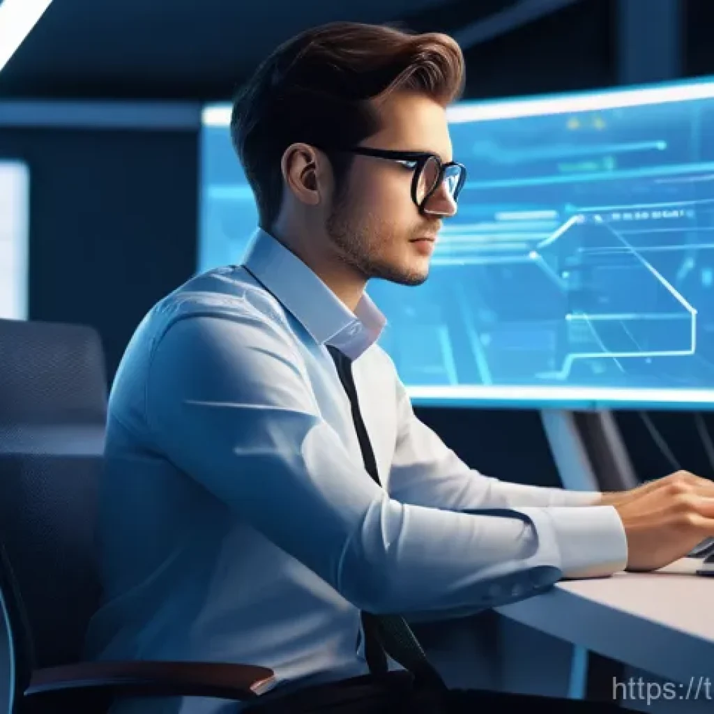 Atomic CSS 접근 방식의 이해 - **Prompt:** A clean, brightly lit digital art illustration of a focused software developer, late 20s...