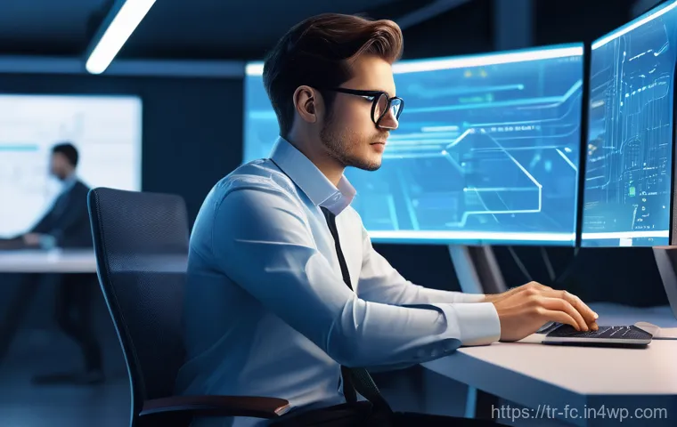 Atomic CSS 접근 방식의 이해 - **Prompt:** A clean, brightly lit digital art illustration of a focused software developer, late 20s...