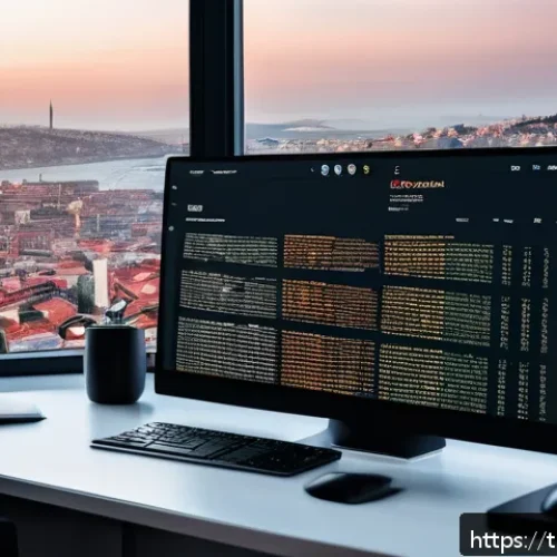Home 17 OOCSS의 코드 구조화 방법 - A modern web developer workspace showcasing a large monitor displaying modular CSS code with clear s...